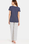 Rosaline Symmetry Knit Cotton Pyjama Set - Ocean Cavern — thumbnail 3